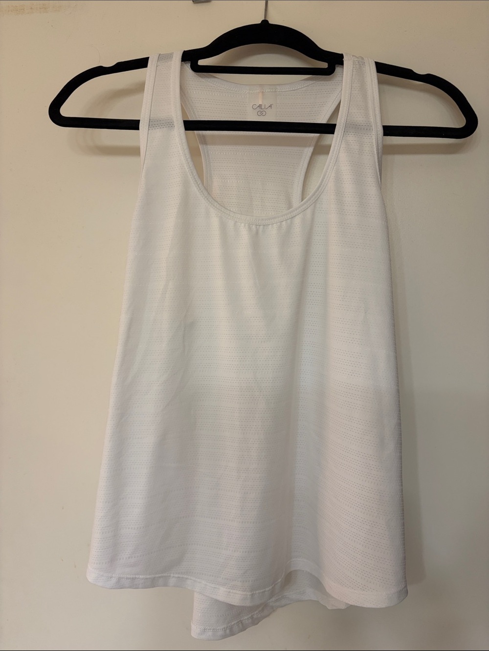 Calia White Mesh Racerback Tank